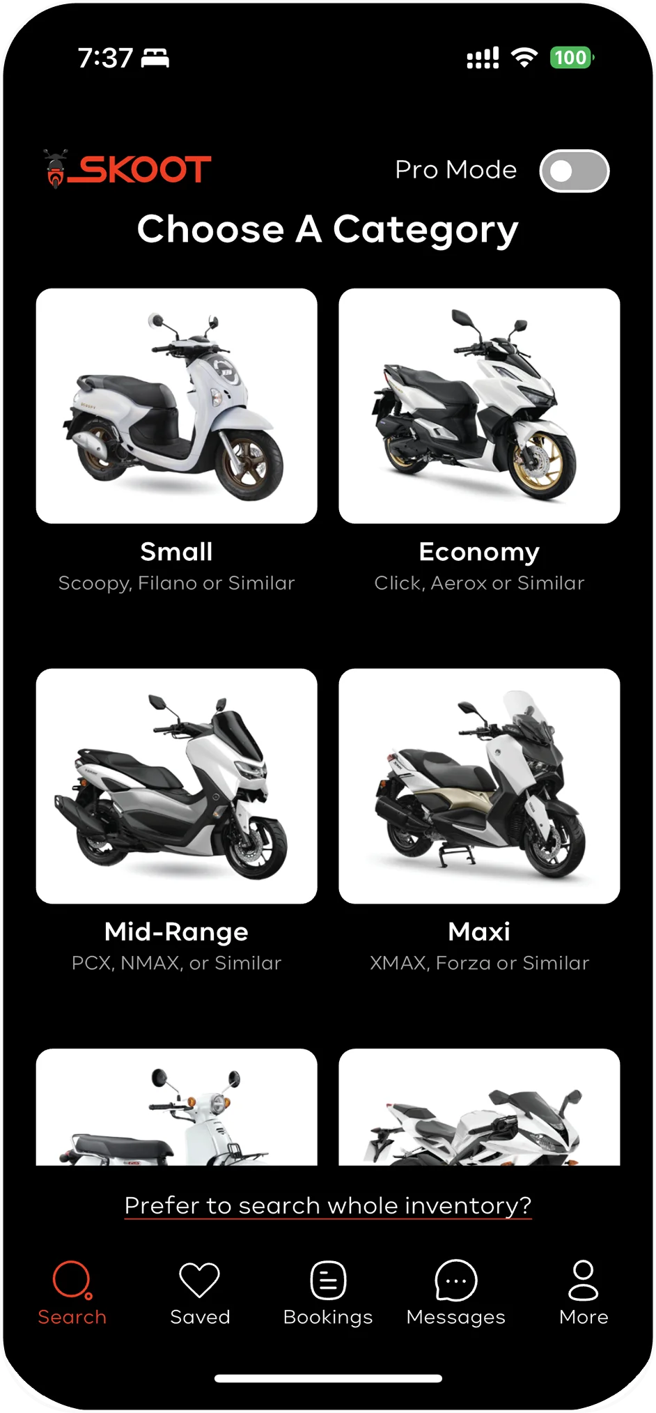 Pick your bike & dates