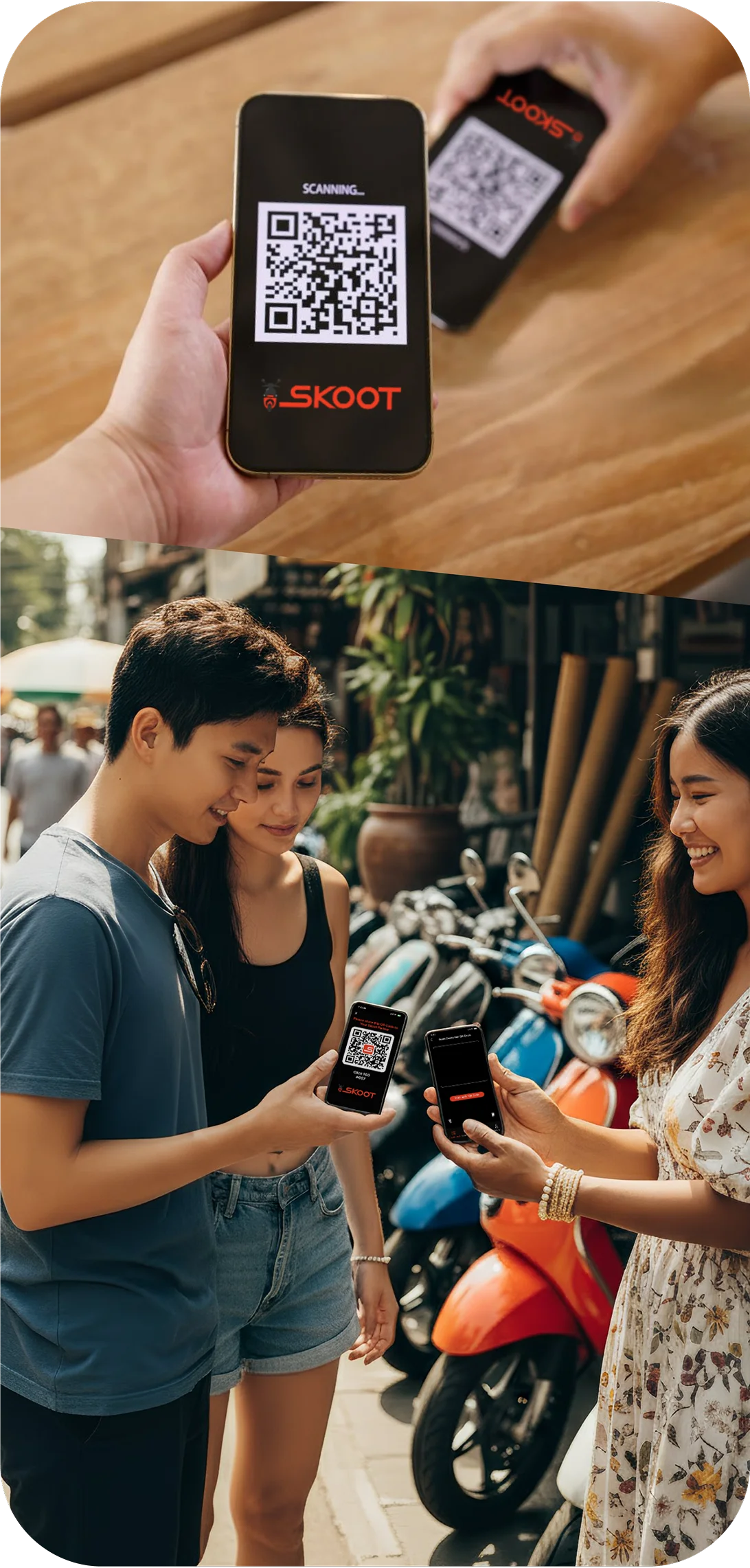 Skoot app — book, sign, ride